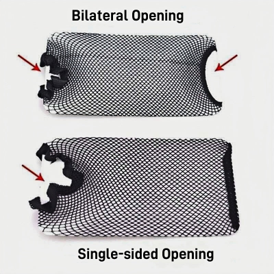 2pcs Elastic Nylon Liner Stretchable Weaving Cap - Black (Single-sided Opening)