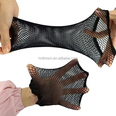 2pcs Elastic Nylon Liner Stretchable Weaving Cap - Black (Single-sided Opening)