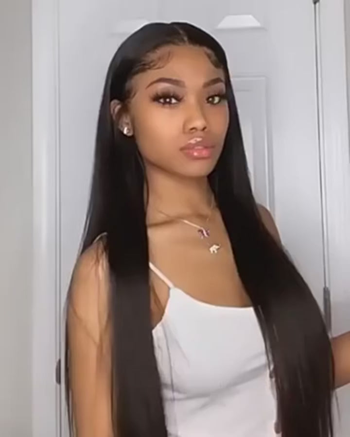 12 14 16 Inch Straight 10A Brazilian Remy 100% Human Hair Bundles (3-Bundles/#1B)