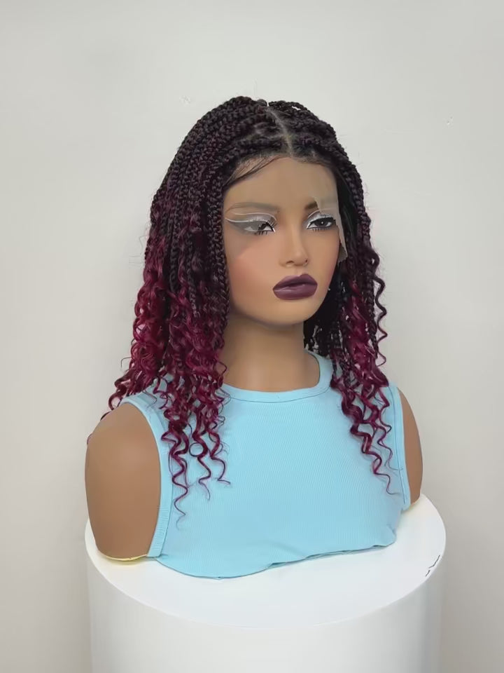18-Inch Full Lace Glueless Synthetic Three-Strand Box Braid Wig (#T27-Caramel)