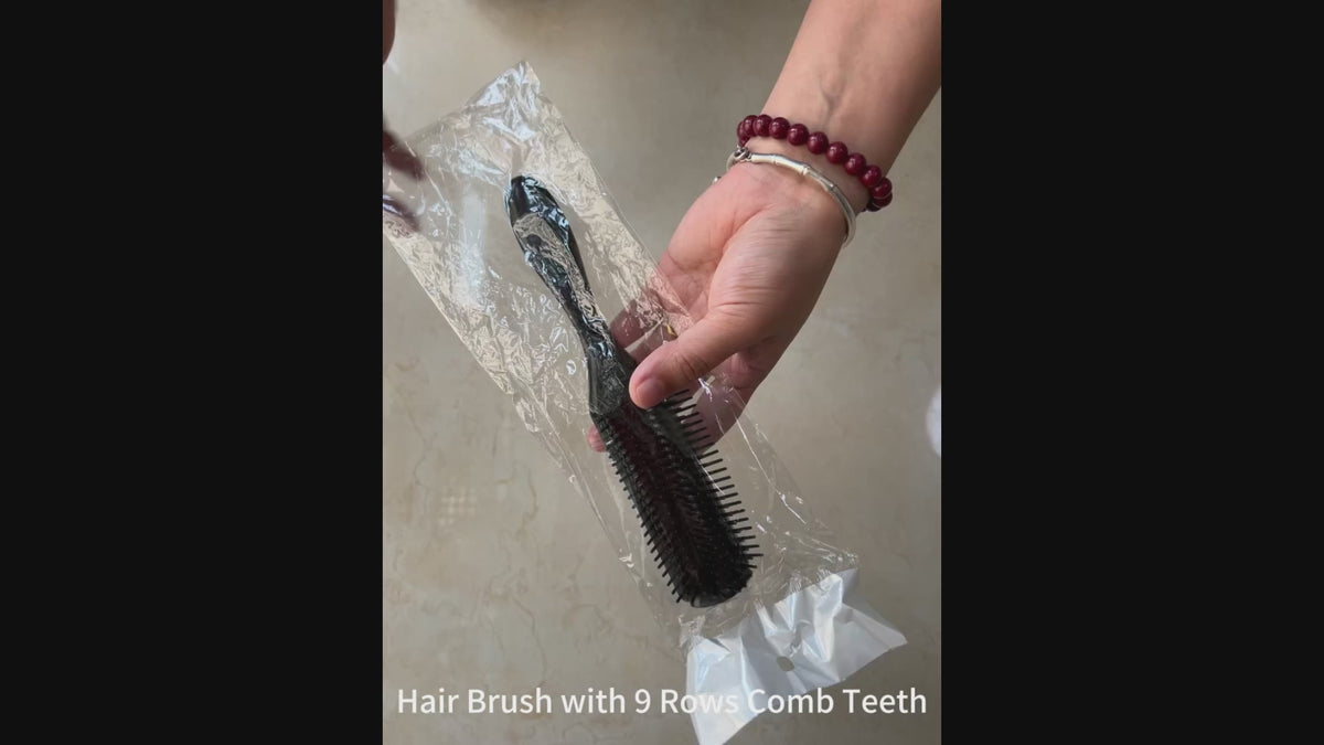 Detangle Hair Brush With 9 Row Comb Teeth for Men and Women (1pc)