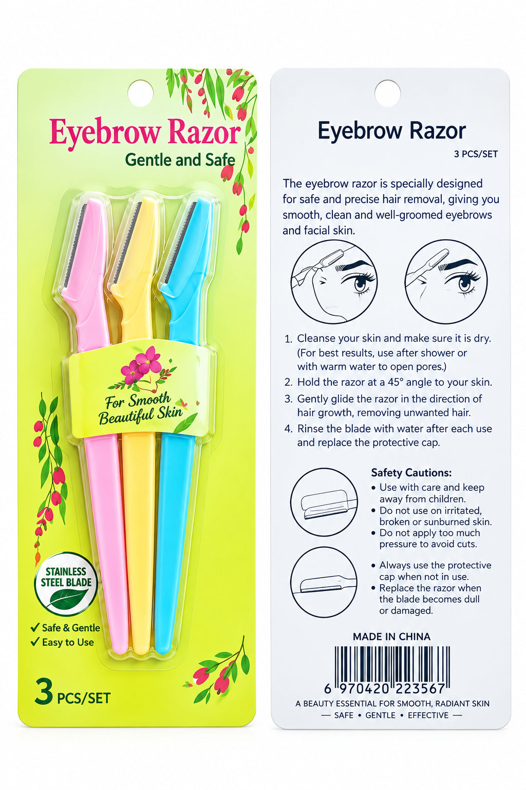 3pcs Eyebrow Trimmer