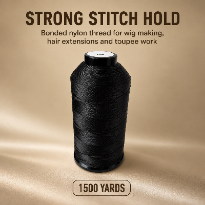 1500 Yards Bonded Nylon Hair Extension Sewing Thread (1pc-Black)