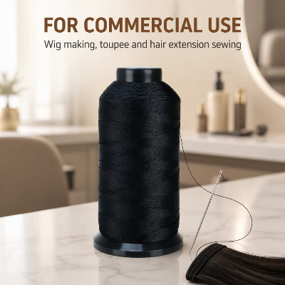 1500 Yards Bonded Nylon Hair Extension Sewing Thread (1pc-Black)