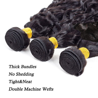 20-Inch Water Wave Synthetic Hair Bundles (3-Bundles /#1B)